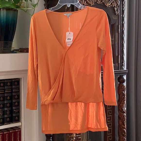 Naked Zebra Tops - New Naked Zebra Tunic Top High Low Hem, Size Sm